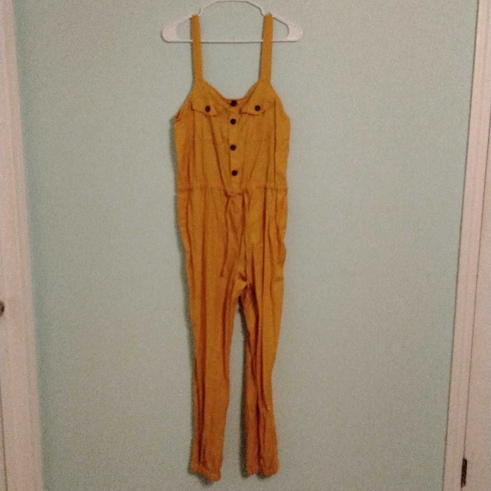 Women's mustard yeĺow jumpsuit by Hot Kiss size L NWOT